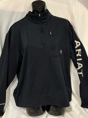 Ariat Unisex Black Quarter-Zip Performance Pullover